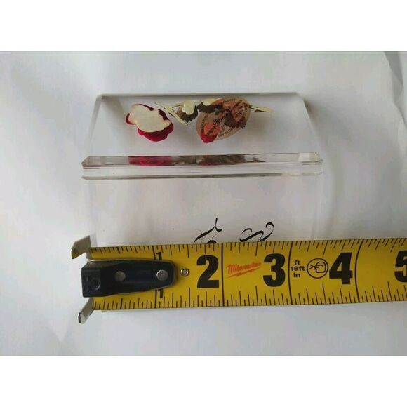 Bircraft I Love You Plaque Red Rose Lucite Handmade Indiana Vintage - Picture 5 of 5